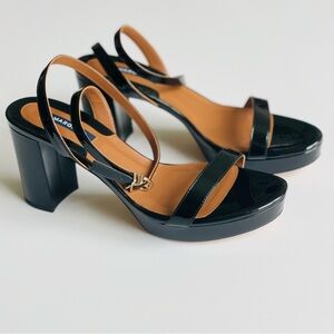 Margaux SIZE 40 W The Platform black patent leather sandals